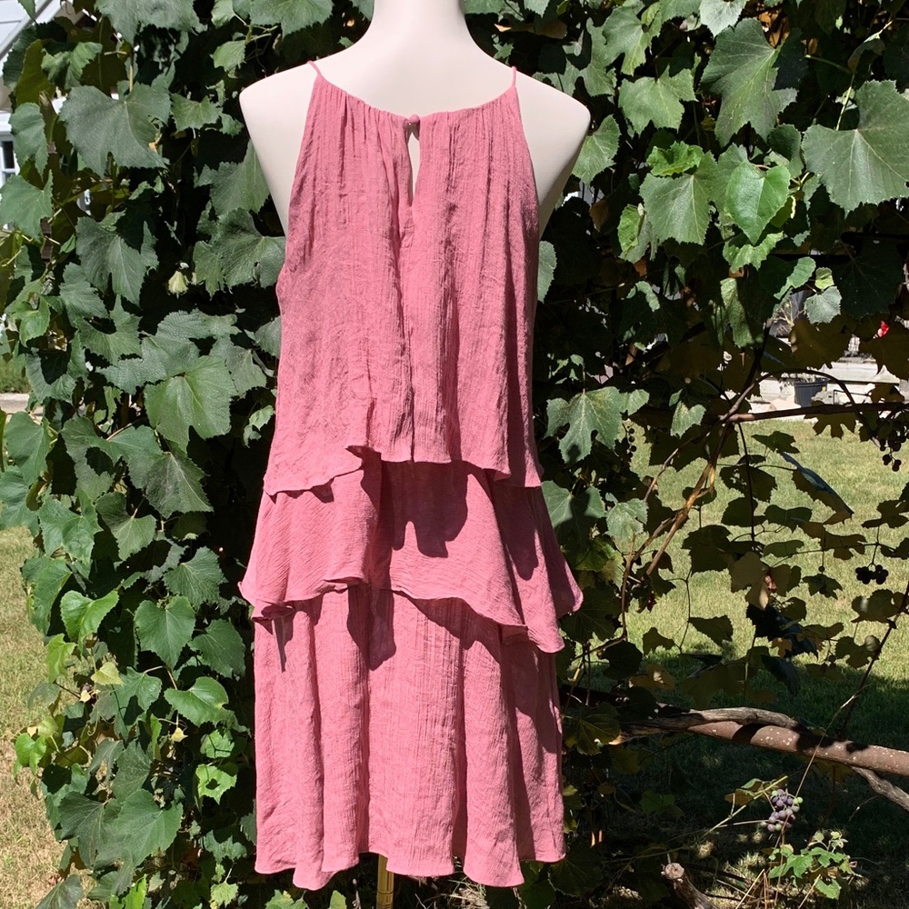 Chic Layered Pink Mini Dress - Picture 2 of 6